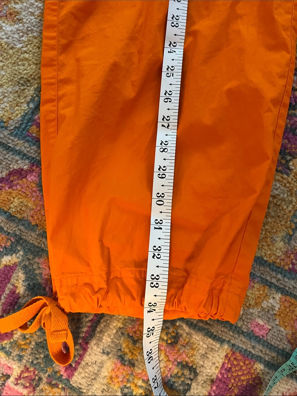 Ralph Lauren  orange woman cargo cotton pants, size 12, nice!! - Picture 4 of 14